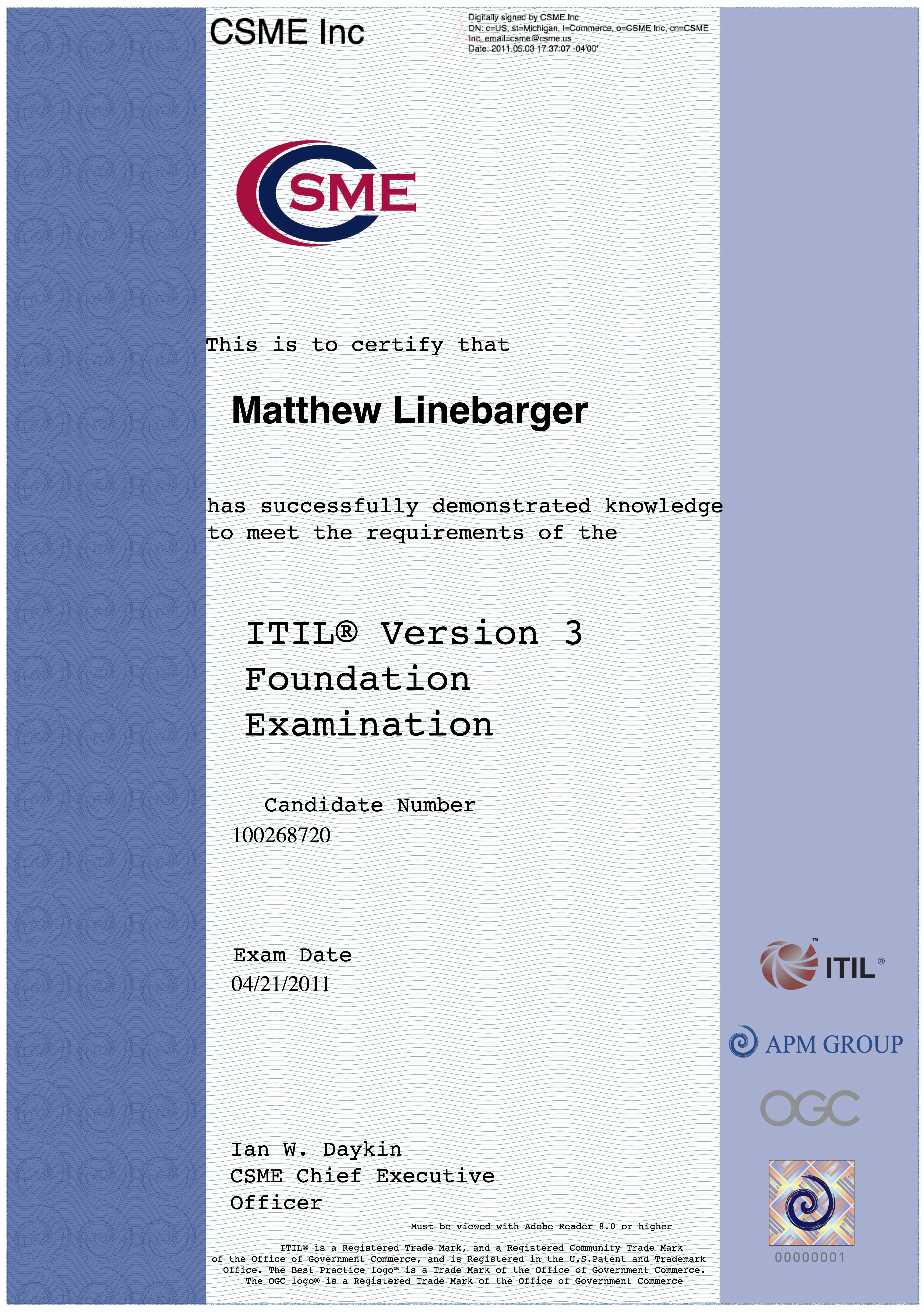 ITIL v3 Foundation